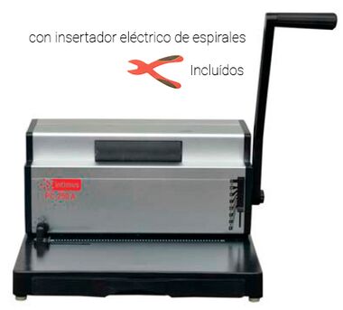 Encuadernadoras de espirales manual con insertador eléctrico Intimus